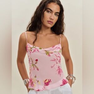 Reformation Pink Floral Tank Top